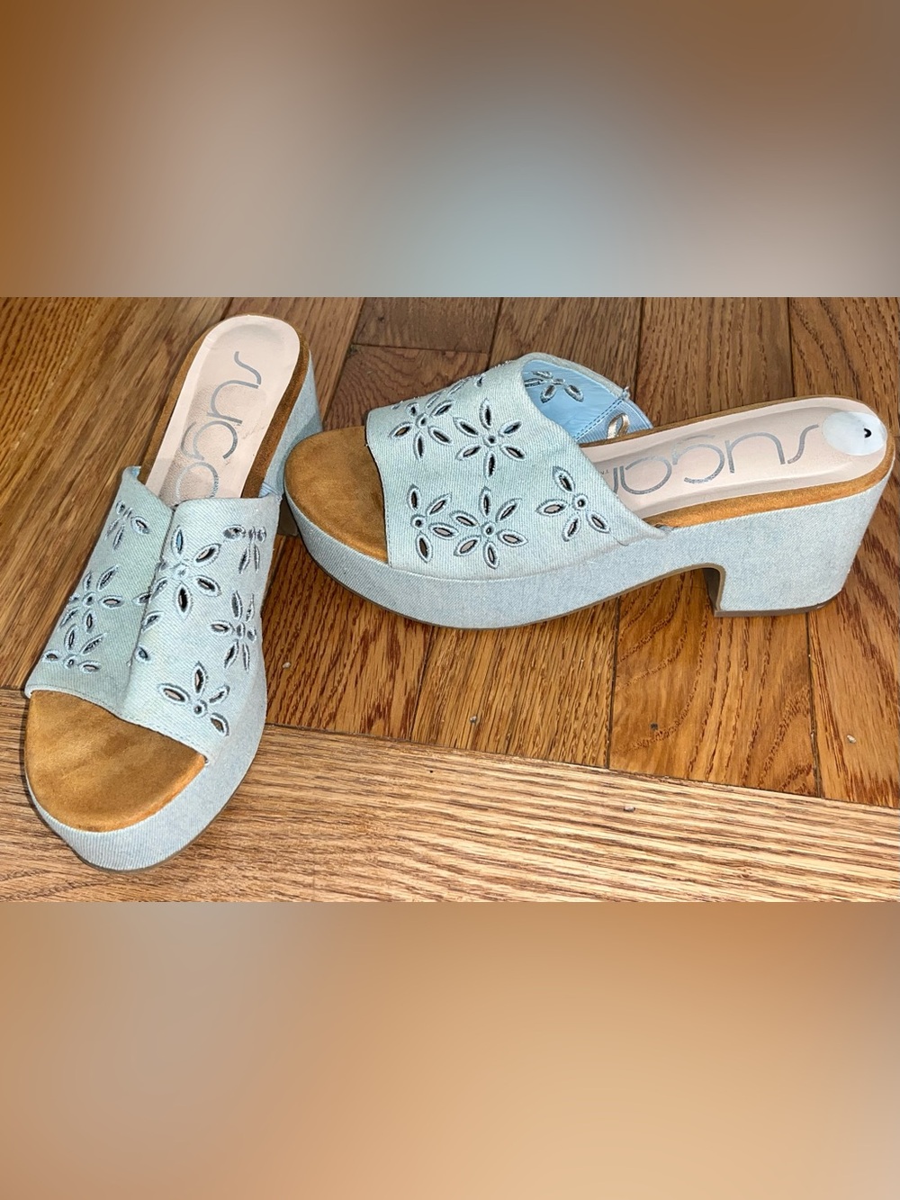 Sugar Denim Platform Sandals